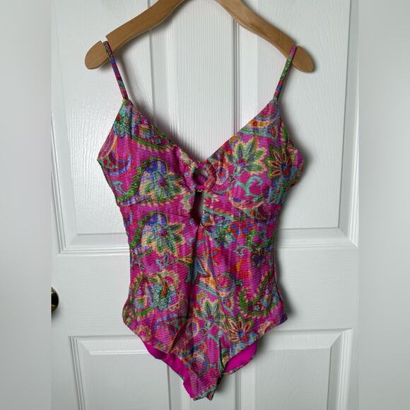 Becca Polynesia Pink One Piece Swimsuit L - Picture 2 of 10